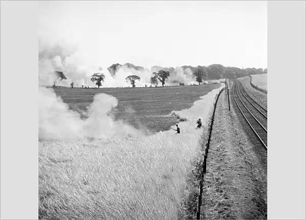 Fields on fire, Norfolk a98_11587