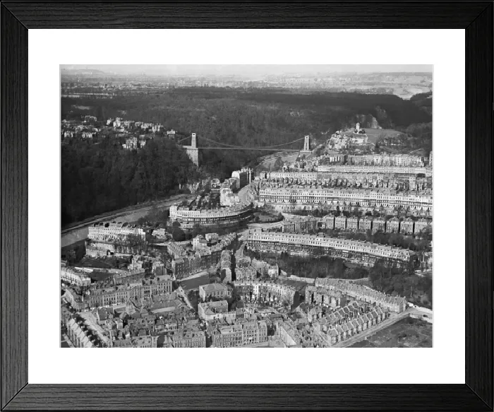 Framed Print : Aerial view of Clifton, Bristol Print