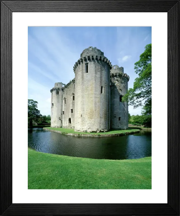 Framed Print : Nunney Castle Print: 14th-century French-style castle and moat