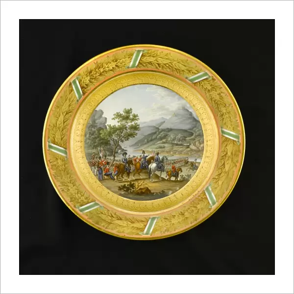Dessert plate depicting Crossing the Mondego 1810 N080952