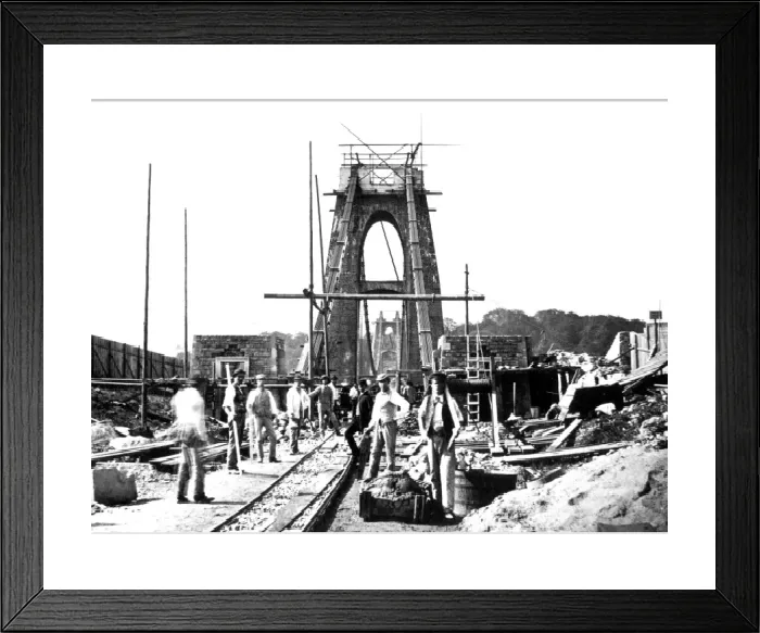 Framed Print : Print of Clifton Suspension Bridge under construction