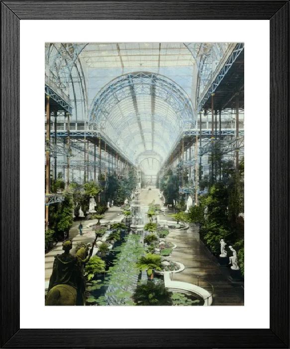 Framed Print : Crystal Palace Print: A Hand-Coloured Nave Interior Framed Print : Crystal Palace Print: A Hand-Coloured Nave Interior