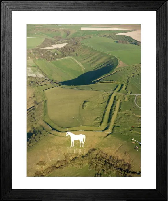 Framed Print : Bratton Camp and White Horse Print Framed Print : Bratton Camp and White Horse Print
