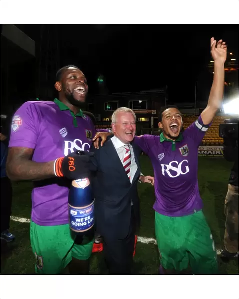 Bristol City FC's Promotion Celebration: Jay Emmanuel-Thomas, Korey Smith, and Steve Lansdown