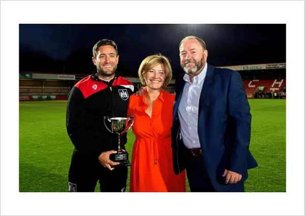 Bristol City Manager Lee Johnson and Cheltenham Town Manager Share a Moment with the Johnson Cup
