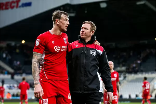 Aden Flint and Dean Holden of Bristol City Discuss 2-2 Draw with Newcastle United at St. James Park