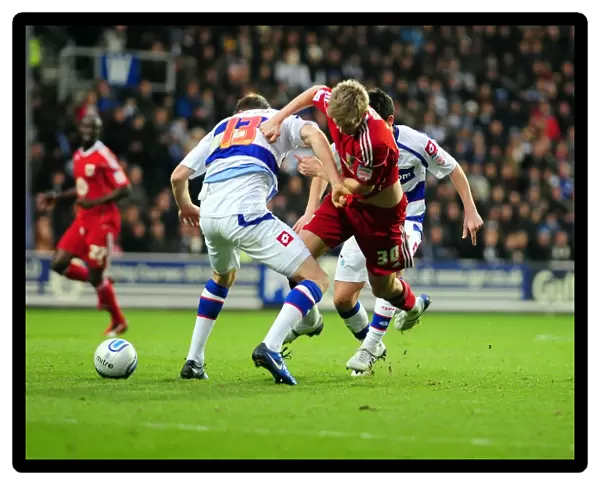 Jon Stead Fouled by Kaspars Gorkss: Championship Clash Between QPR and Bristol City (03 / 01 / 2011)