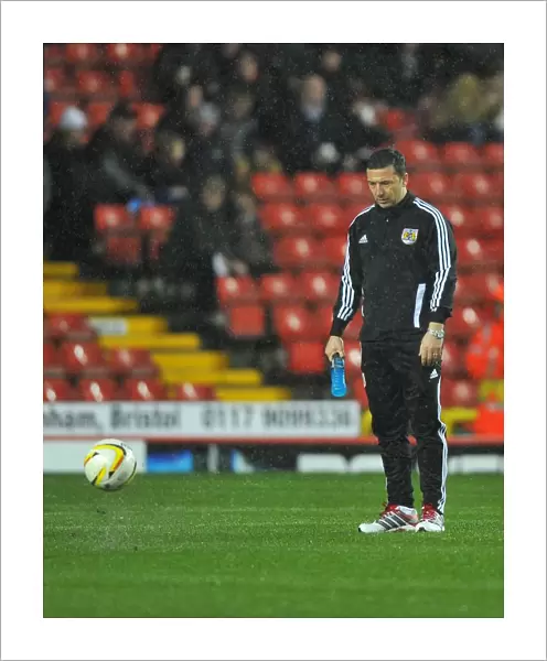 Bristol City vs. Watford: Derek McInnes Examines the Pitch Before Referees Call Off Championship Match (December 2012)