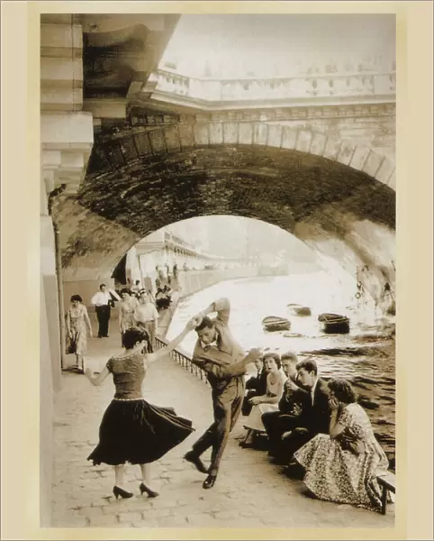 Young North Africans dancing on the Paris Quais
