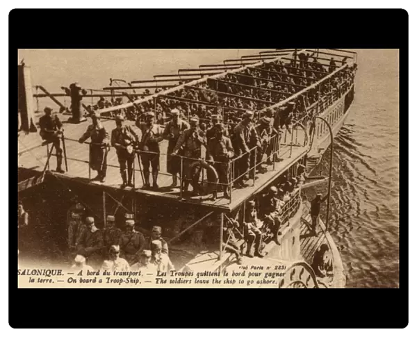 WW1 - Thessaloniki, Greece - Soldiers of a Troop Ship