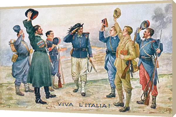 WW1 Allegory - The Allies greet the arriving Italian Soldier