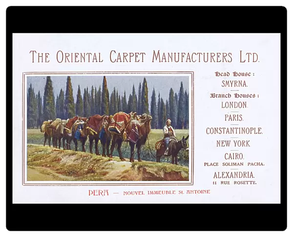 Promotional card for the Oriental Carpet Manufacturers Ltd