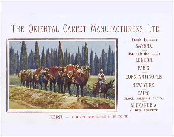Promotional card for the Oriental Carpet Manufacturers Ltd