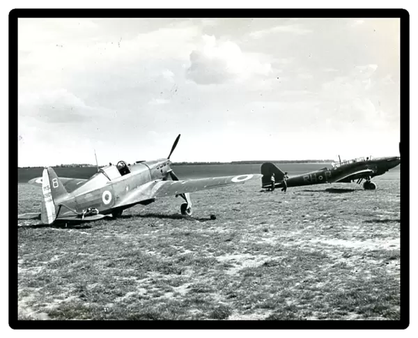 Fairey Battle, rear, and Morane-Saulnier MS406C, front