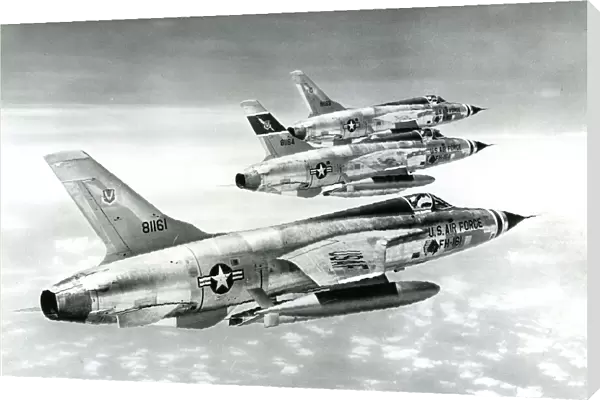 Three Republic F-105D Thunderchiefs, 58-1161, 58-1163 an?