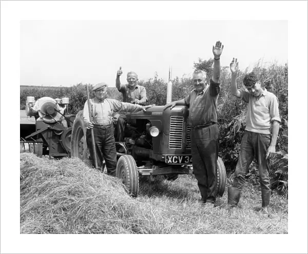 Farm Workers and Tractor