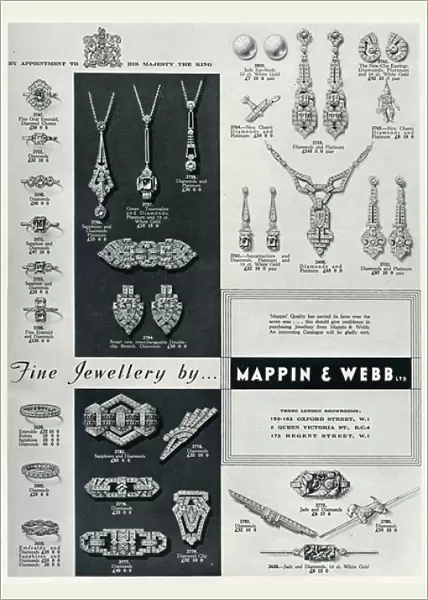 Advert for Mappin & Webb fine jewellery 1935