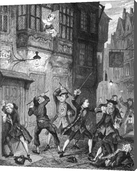 Men fighting on the streets of London