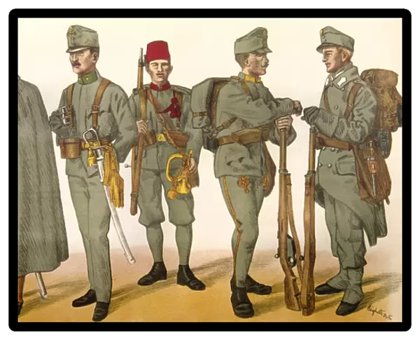 Austrian soldiers in uniform, WW1