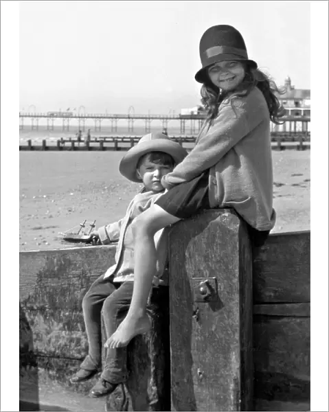 Girl and boy at the seaside