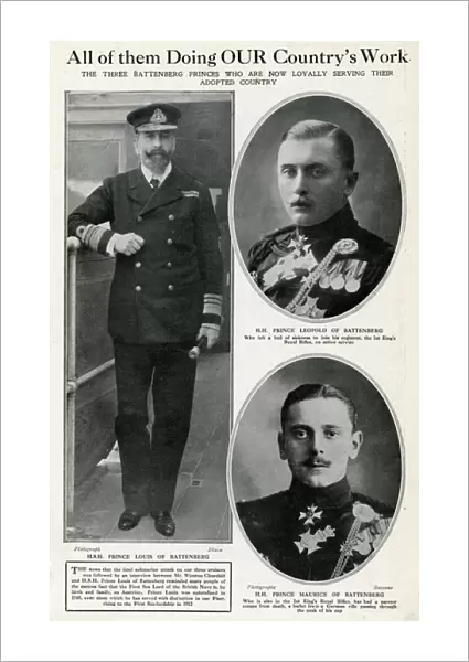 Three Battenberg princes serving Britain, WW1