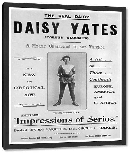 A poster advertising Daisy Yates