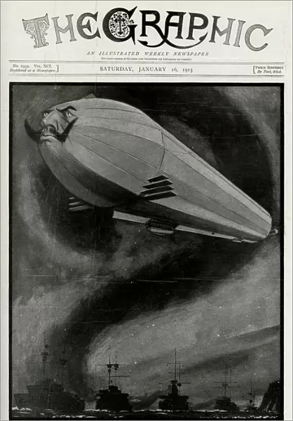 Threat of Zeppelin gas-bag or terror - which? 1915