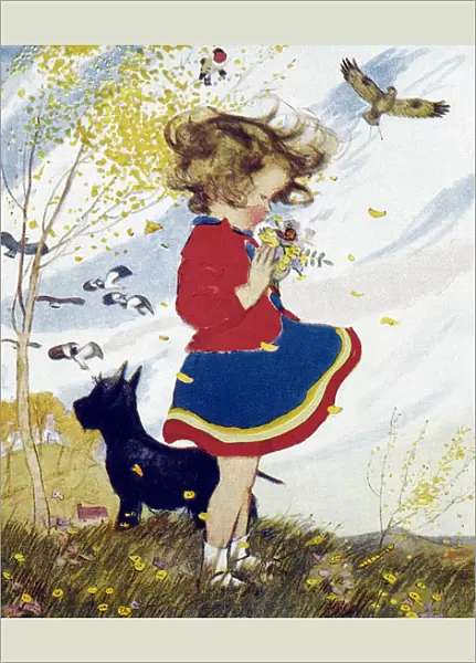 Little girl with butterfly by Muriel Dawson