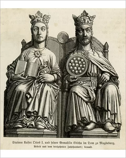 Otto I, Holy Roman Emperor with his wife Edith