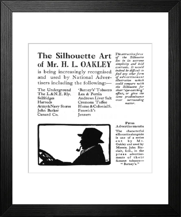Framed Print : The Silhouette Art of H. L. Oakley - Original Print Framed Print : The Silhouette Art of H. L. Oakley - Original Print