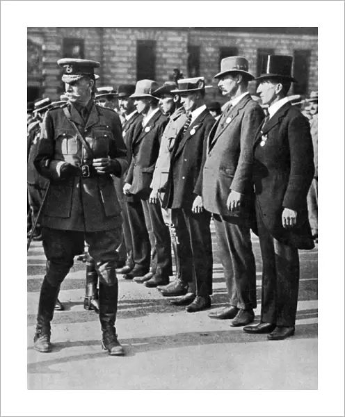 Colonial volunteers inspected by Major-General Bethune, WW1