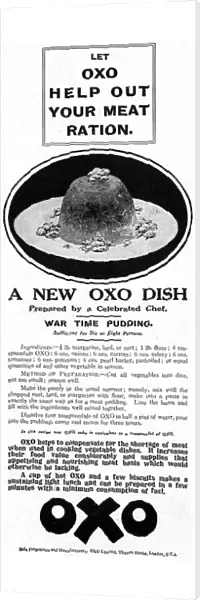 War Time Pudding with Oxo, 1918