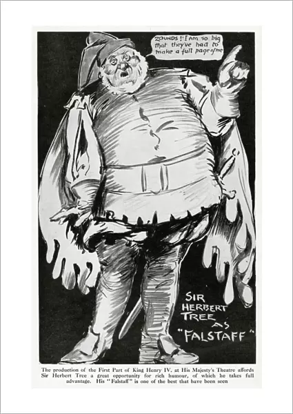 Cartoon, Sir Herbert Tree as Falstaff