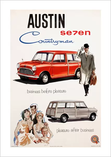 Poster advertising Austin Seven Countryman car