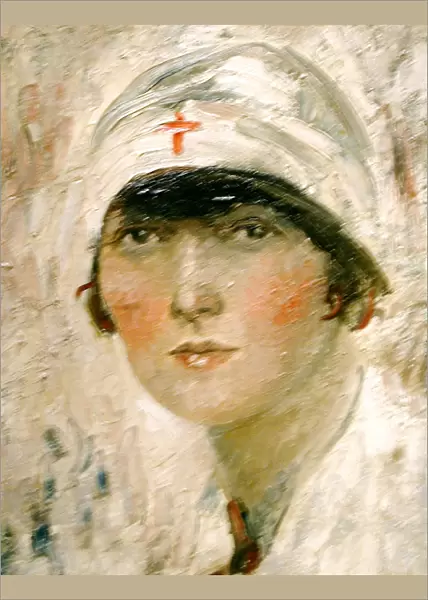 Head and shoulders portrait of a WW1 nurse