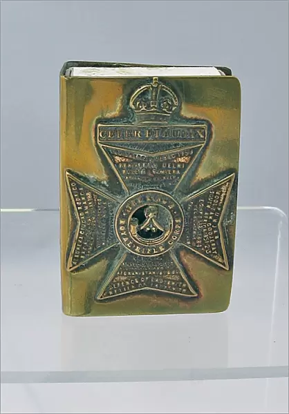 Kings Royal Rifle Corps badge on matchbox holder, WW1