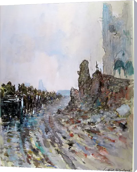 An ammunition column passing through Ypres, 1917
