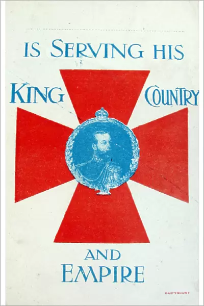 Card: IS SERVING HIS KING, COUNTRY AND EMPIRE