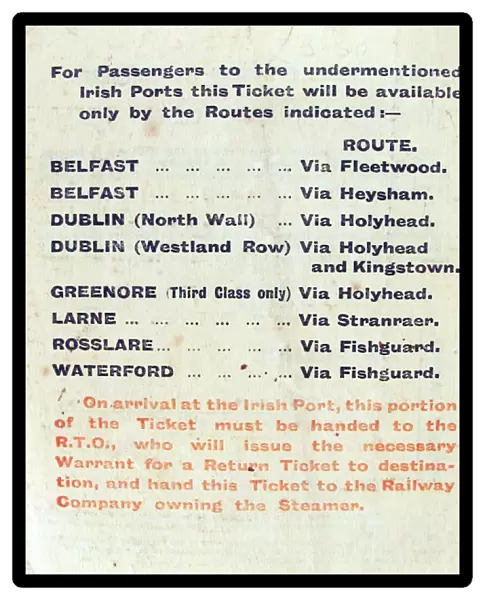 H M Forces Overseas First Class Leave & Railway Ticket