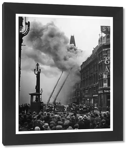 Firefighters in action at Ludgate Circus, London