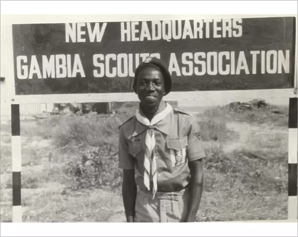 Rover Scout outside headquarters, Gambia, West Africa
