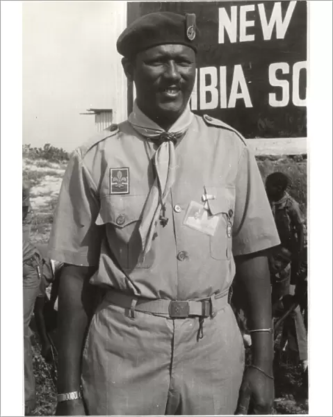 Scout leader at proposed headquarters, Gambia, West Africa