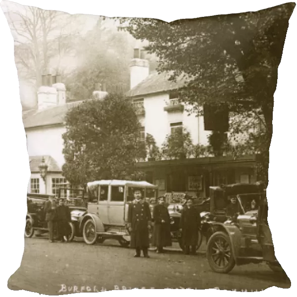 Chauffeurs and cars, Burford Bridge Hotel, Box Hill, Surrey