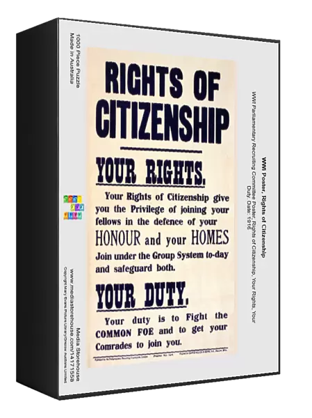 WWI Poster, Rights of Citizenship