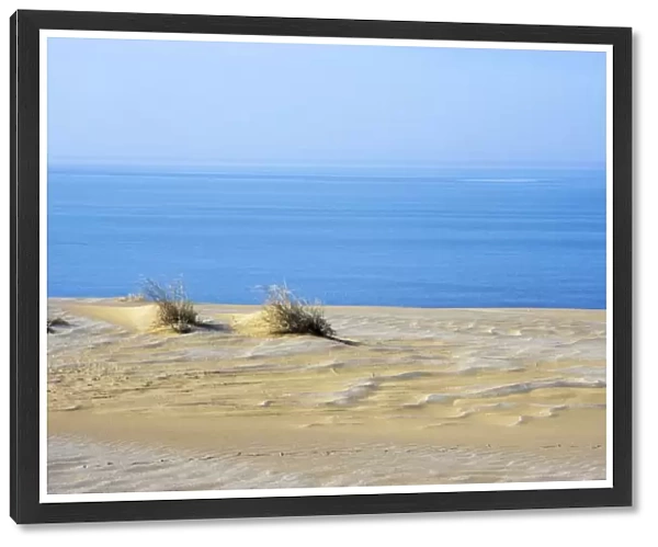 Sand Dunes of Karakum desert - meet sea at Caspian