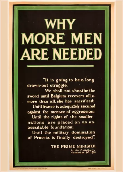 WWI Poster, Why more men are needed