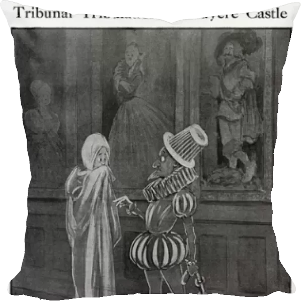 Tribunal Tribulation at Gruyere Castle, by Bairnsfather