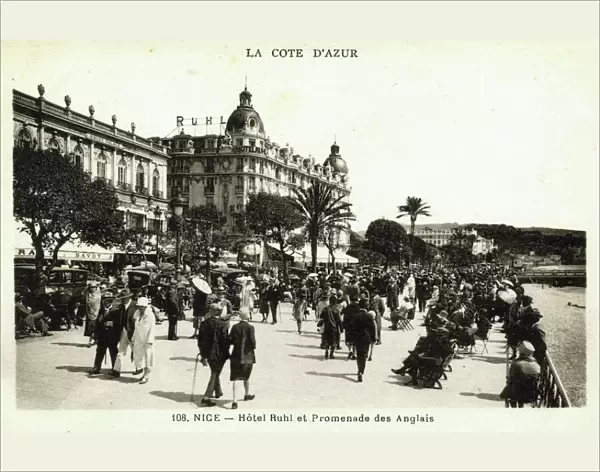 The Promenade des Anglais, Nice, France, showing the Hotel