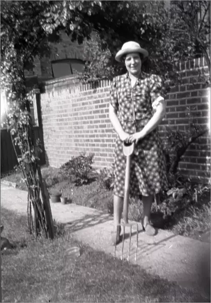 Lady in Garden, Hullbridge, Essex