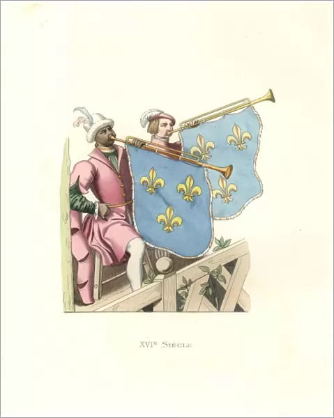 Trumpeters at a tournament, reign of Francis I of France